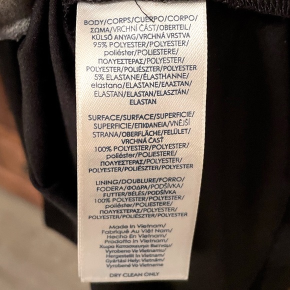 Women’s Chaps Sexy Black Dress with Faux Leather Detail Size Large Long Sleeves - Picture 3 of 4